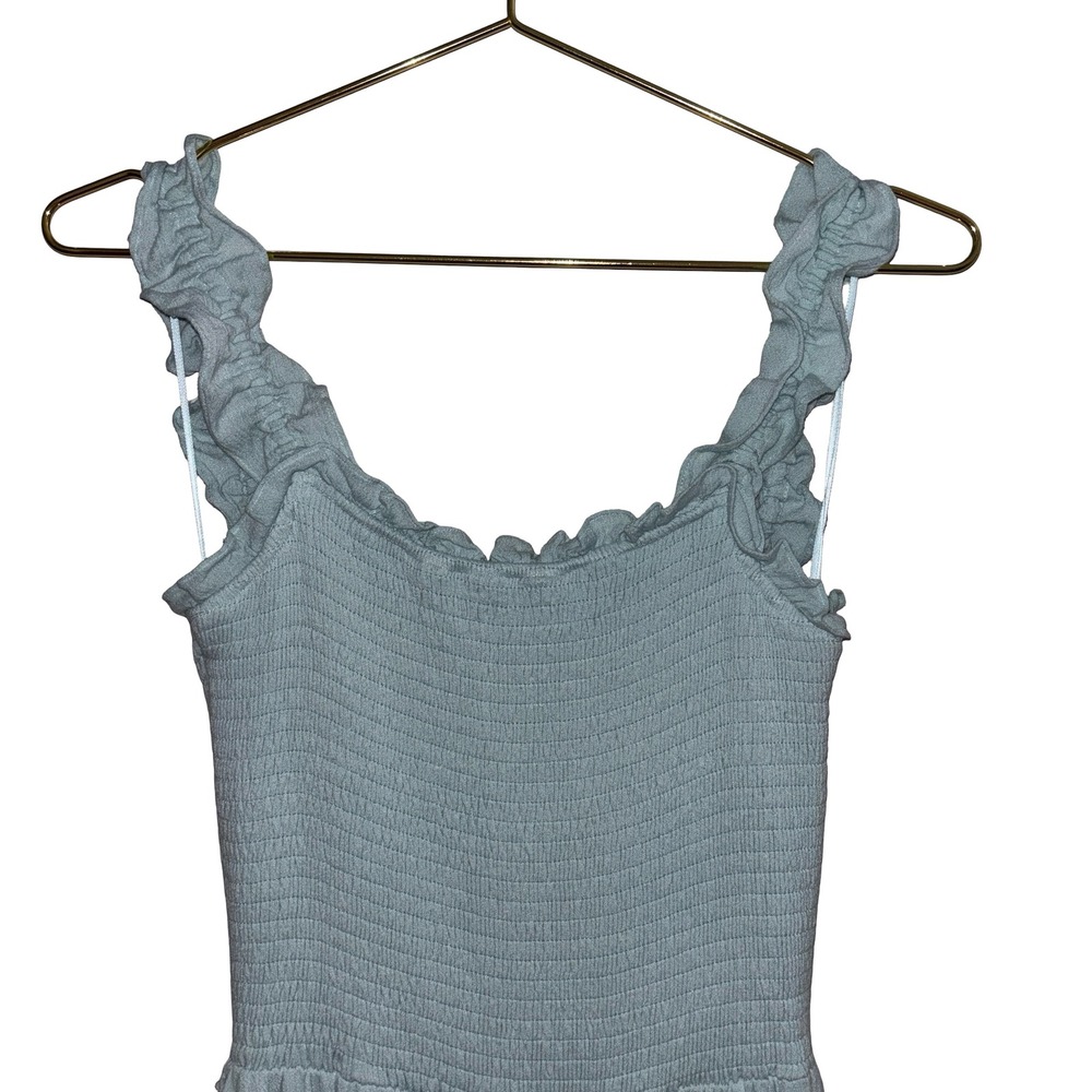 So Me Sage Green Smocked Tiered Ruffle Cottagecore Maxi Dress Medium Coquette - Picture 6 of 8